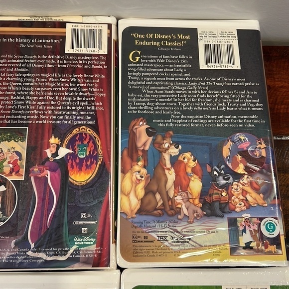 6 Sealed Disney VHS Movies Lady Tramp Snow White Jungle Book New Groove - Picture 8 of 12